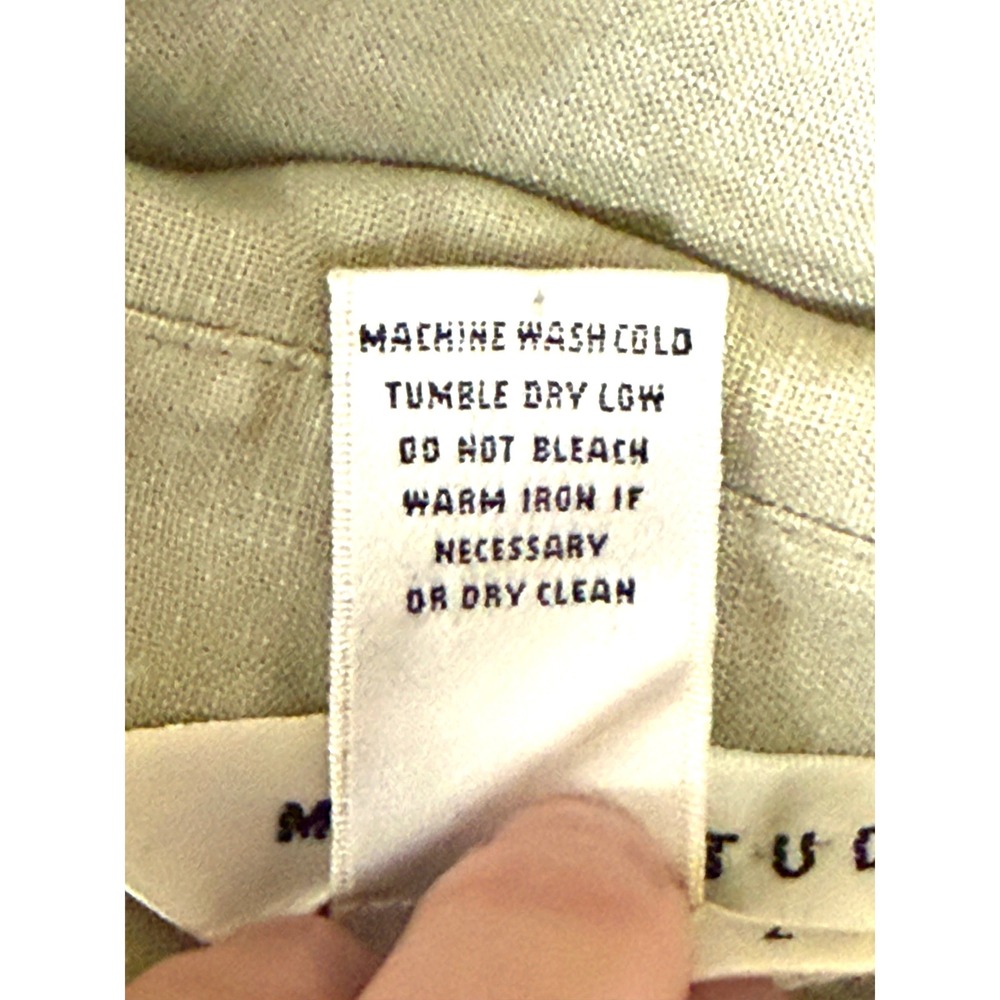 Max Studio Women's 100% Linen Button Down 3/4 Sleeve Shirt Size Large Minimalist - Picture 4 of 4